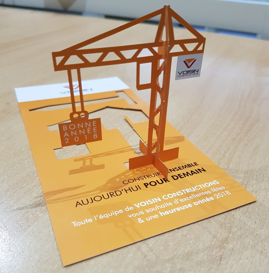 Carte De Vœux Originale Pour Voisin Constructions Decoupe Laser